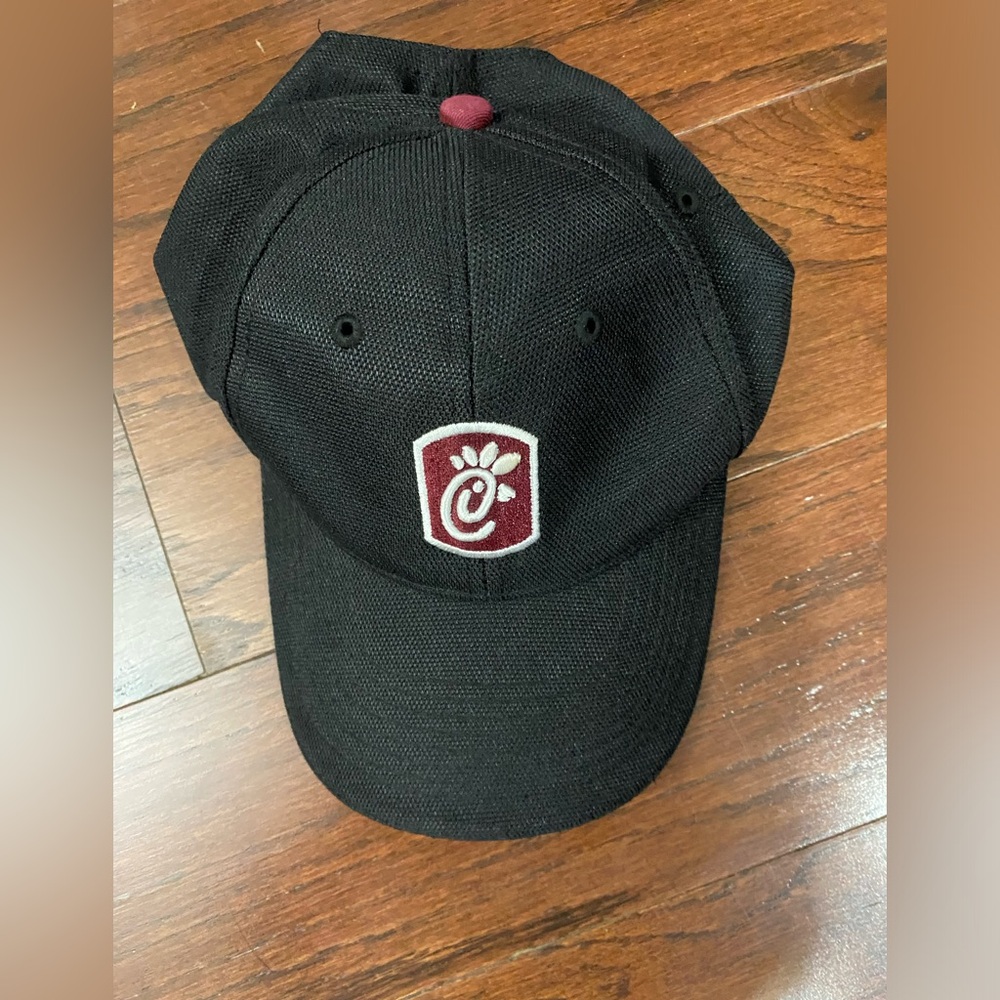 Chick Fil A Hat Baseball Cap Adjustable Black Stitched Logo Employee
